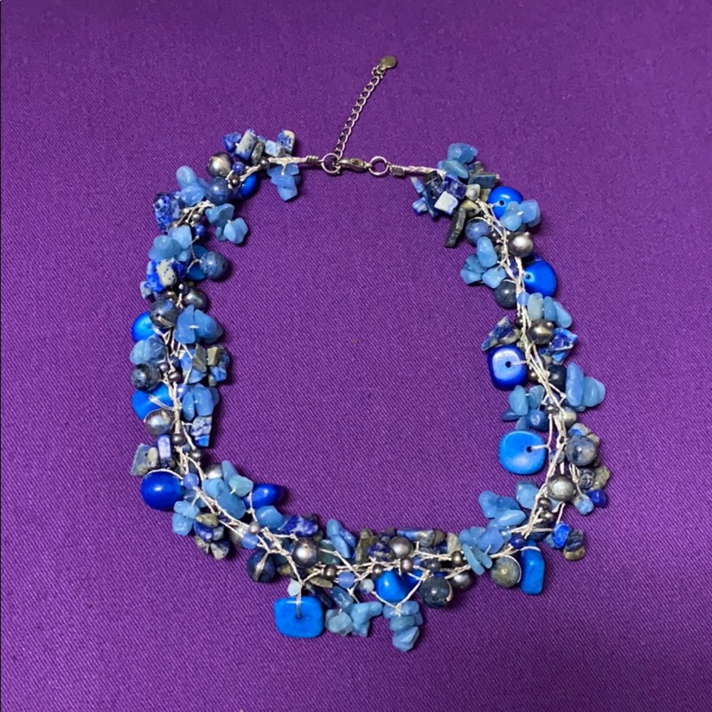 15” Lapis lazure crystal necklace - Picture 2 of 7